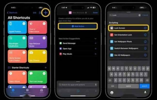 金口河苹果14锁屏维修店分享iPhone14升级iOS16.4后如何创建锁屏快捷方式 