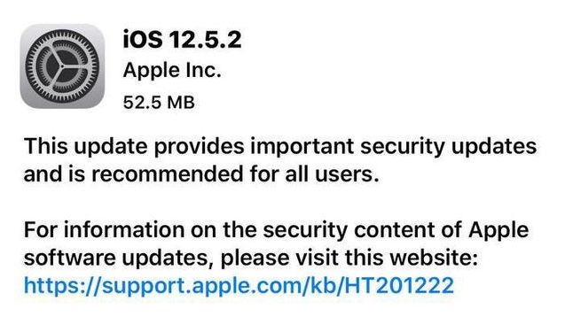 金口河苹果手机维修分享iOS12.5.2发布，建议所有老苹果用户安装 